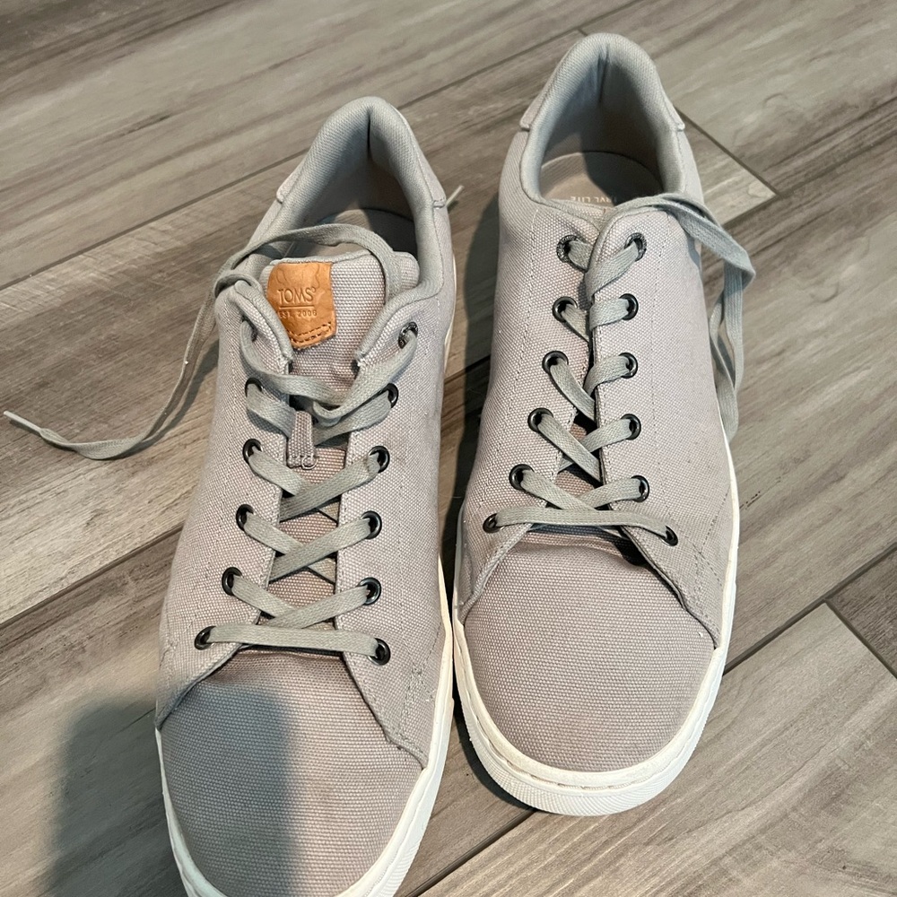 Toms Gray Canvas Sneakers with White Soles